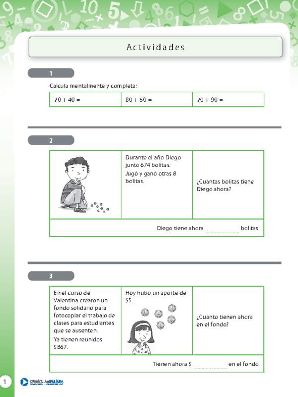 Resolución de problemas que involucra adición de números naturales de tres dígitos 4