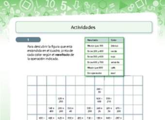 Resolución de adición y sustracción de números naturales de tres dígitos para formar una figura