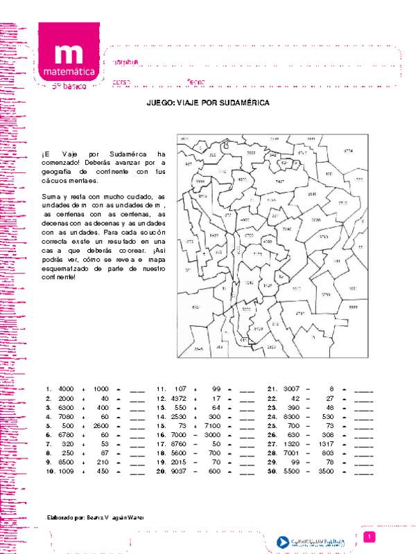 Juego: viaje por sudamérica