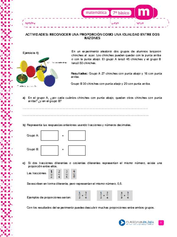 Reconocer una proporción como una igualdad entre dos razones