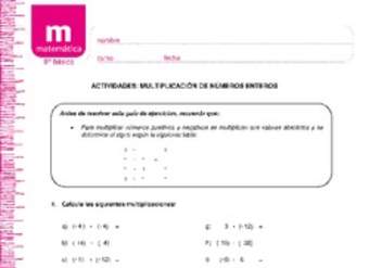 Multiplicación de números enteros