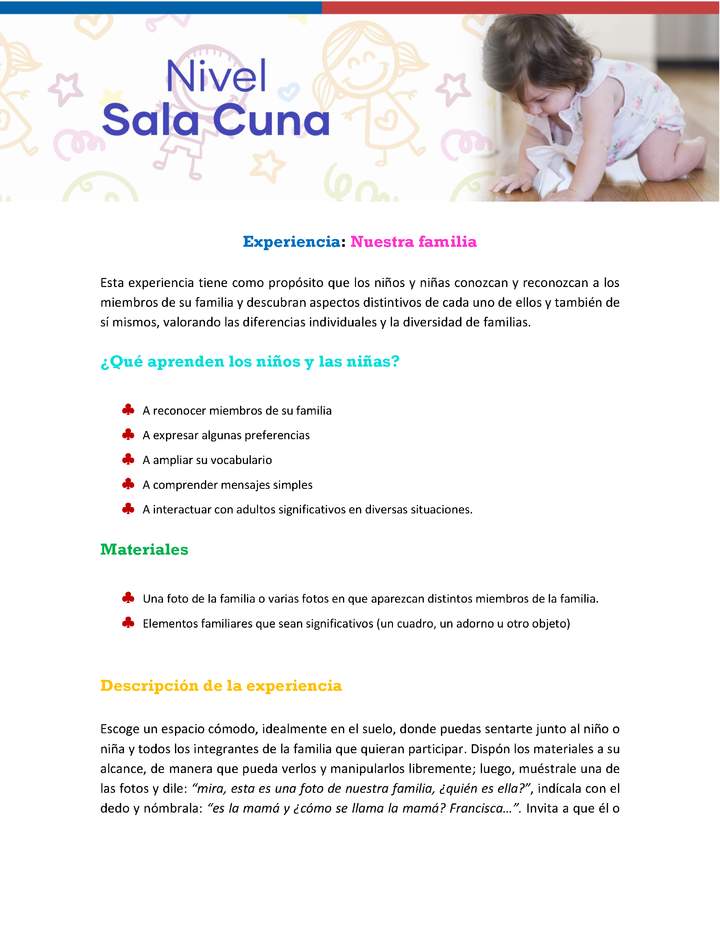 Experiencia Educativa: Nuestra Familia