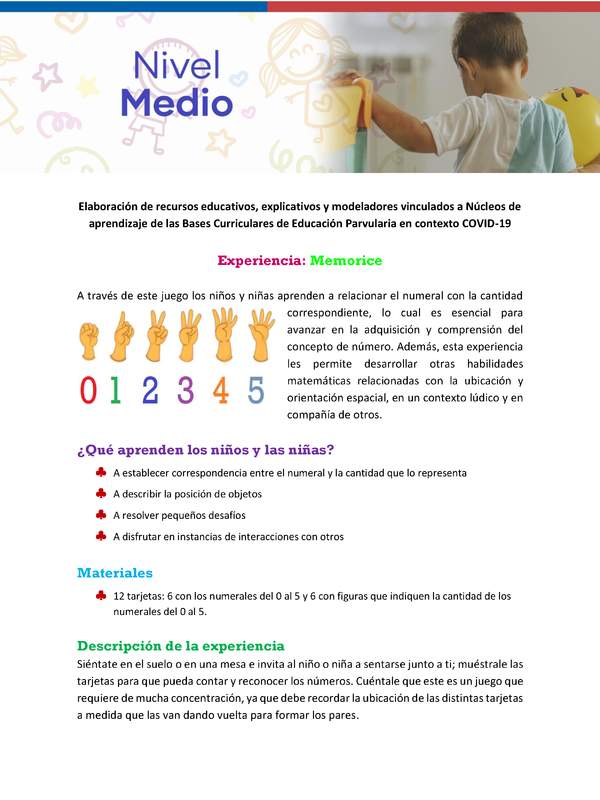 Experiencia educativa: Memorice