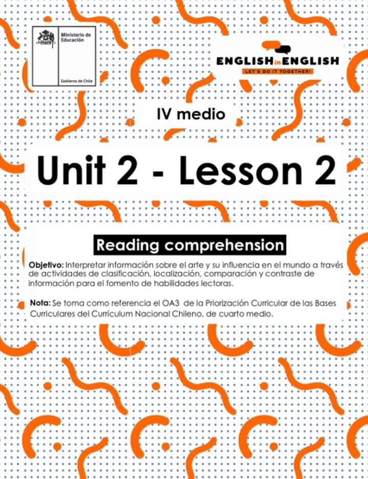 Lesson 2 Inglés 4º medio