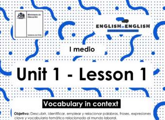Lesson 1 Inglés 1º medio