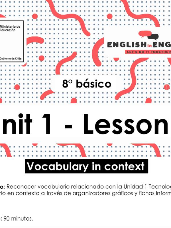 Lesson 1 Inglés 8º básico