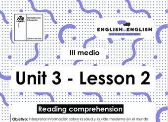 Actividades: 3° Medio Unidad 3 - Lesson 2