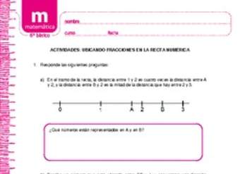 Ubicando fracciones en la recta numérica