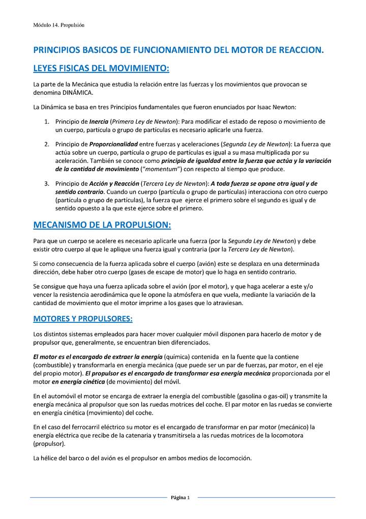 Modulo 14. Principios básicos de motor de reacción