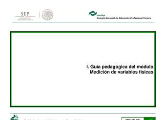 Guía pedagógica del módulo. Medición de variables físicas.