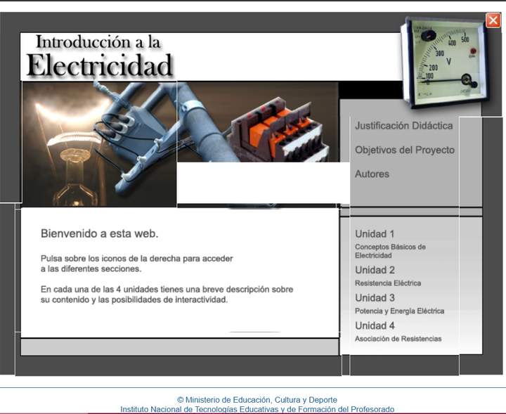 Instituto Nacional de Tecnologías Educativas y Formación Profesional. Introducción a la Electricidad