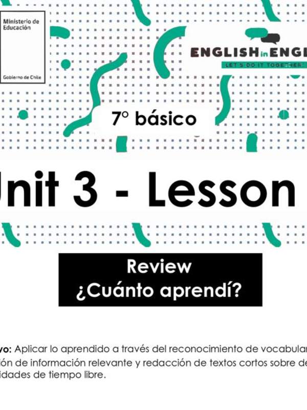 Inglés 7° Básico Unidad 3 - Lesson 4