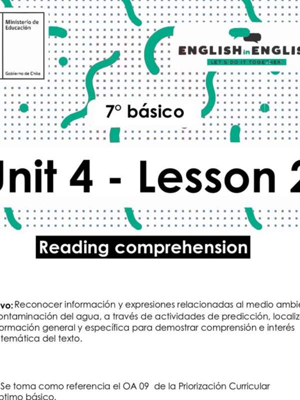 Inglés 7° Básico Unidad 4 - Lesson 2