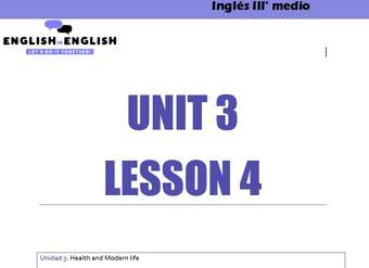 Inglés 3° Medio Unidad 3 - Lesson 4