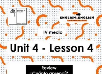 Inglés 4° Medio Unidad 4 - Lesson 4