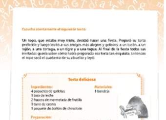 Texto receta