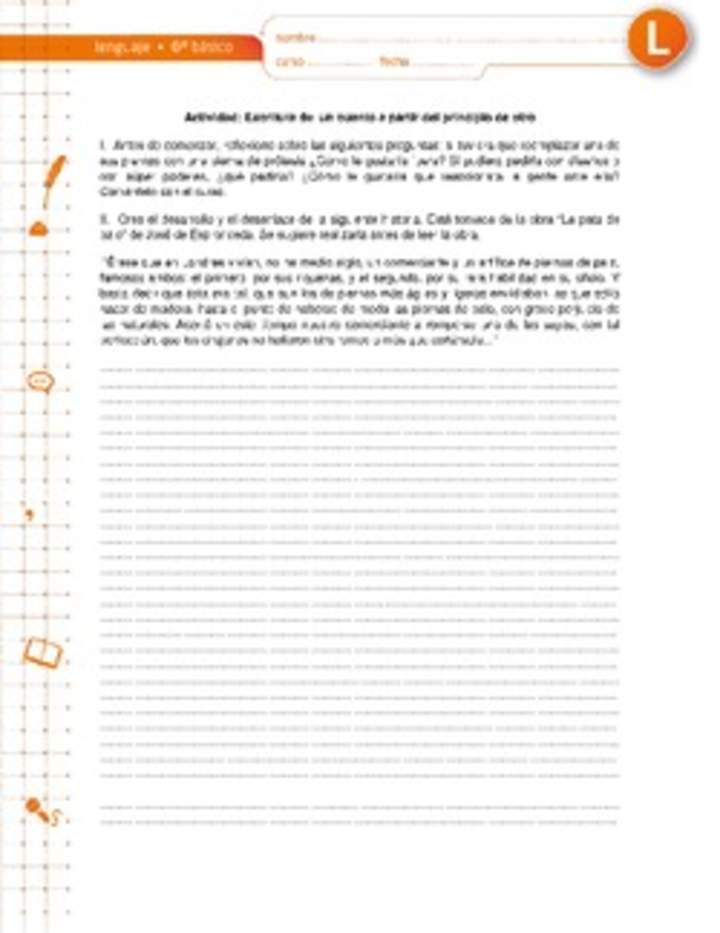 Escritura de un cuento a partir del principio de otro