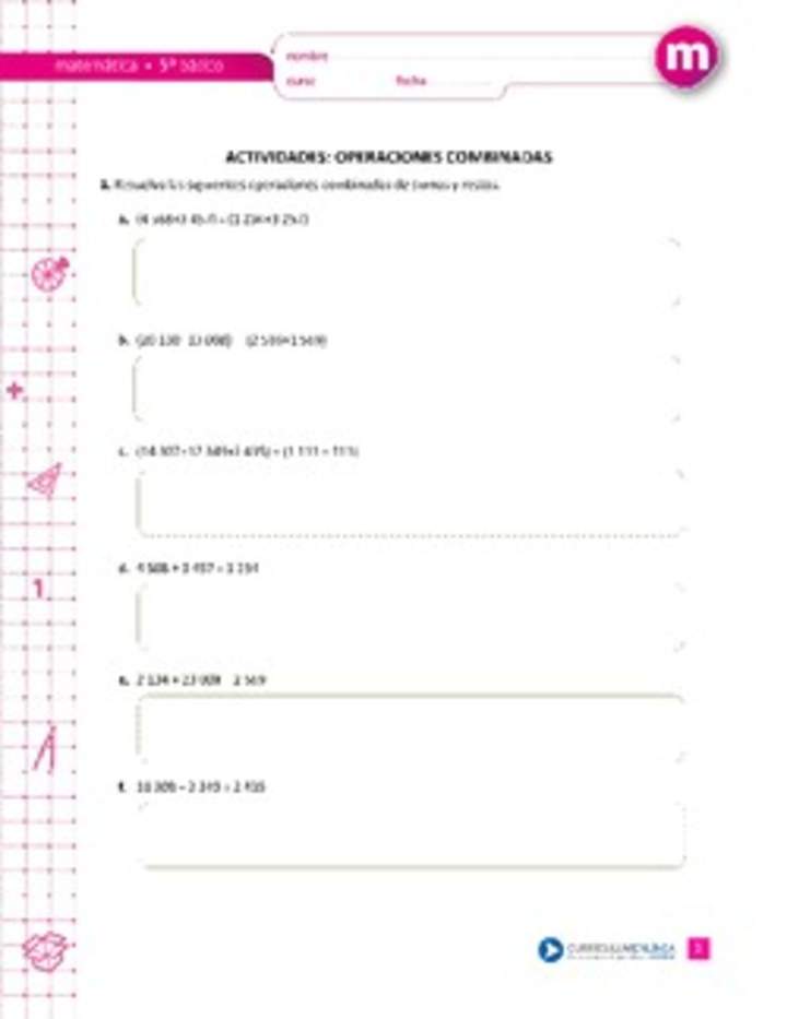 Operaciones combinadas