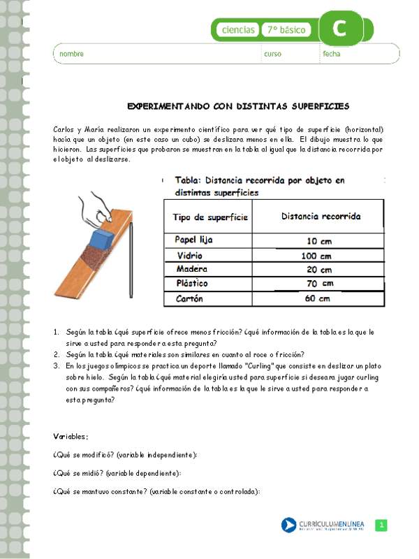 Experimentando con distintas superficies