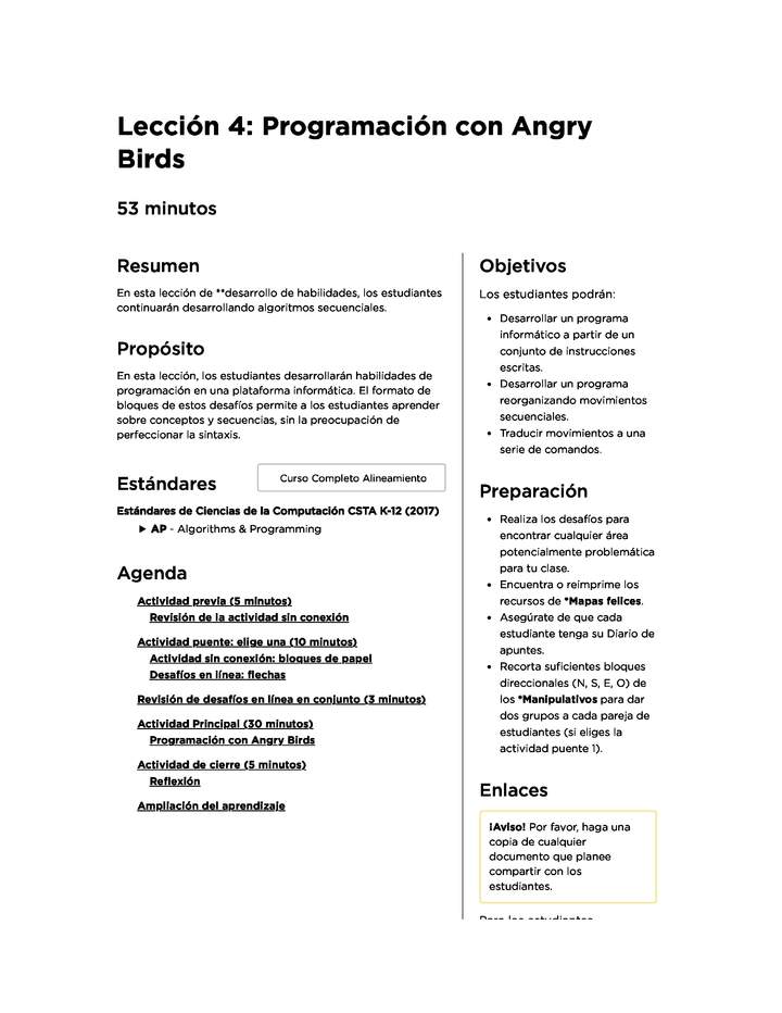 Lección 4: Programación con Angry Birds