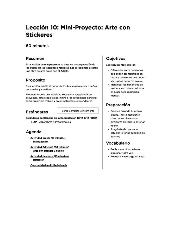 Lección 10: Mini-Proyecto: Arte con Stickeres