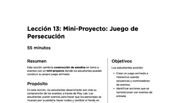 Lección 13: Mini-Proyecto: Juego de Persecución