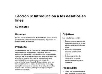 Lección 3: Introducción a los desafíos en línea