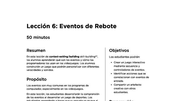 Lección 6: Eventos de Rebote