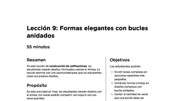 Lección 9: Formas elegantes con bucles anidados