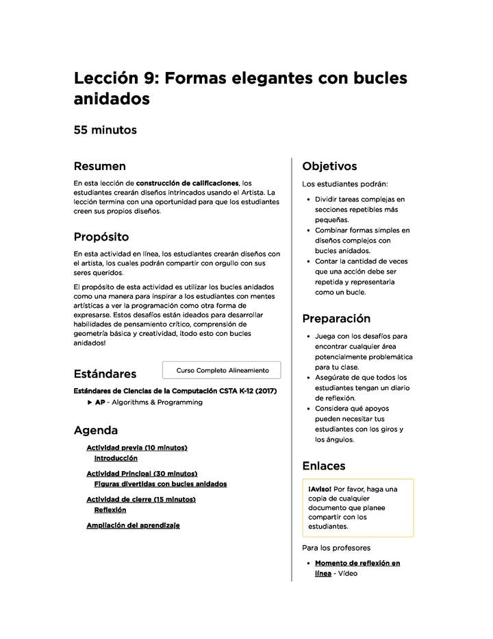 Lección 9: Formas elegantes con bucles anidados