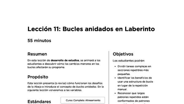 Lección 11: Bucles anidados en Laberinto