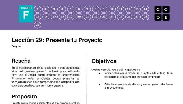 Lección 29: Presenta tu Proyecto