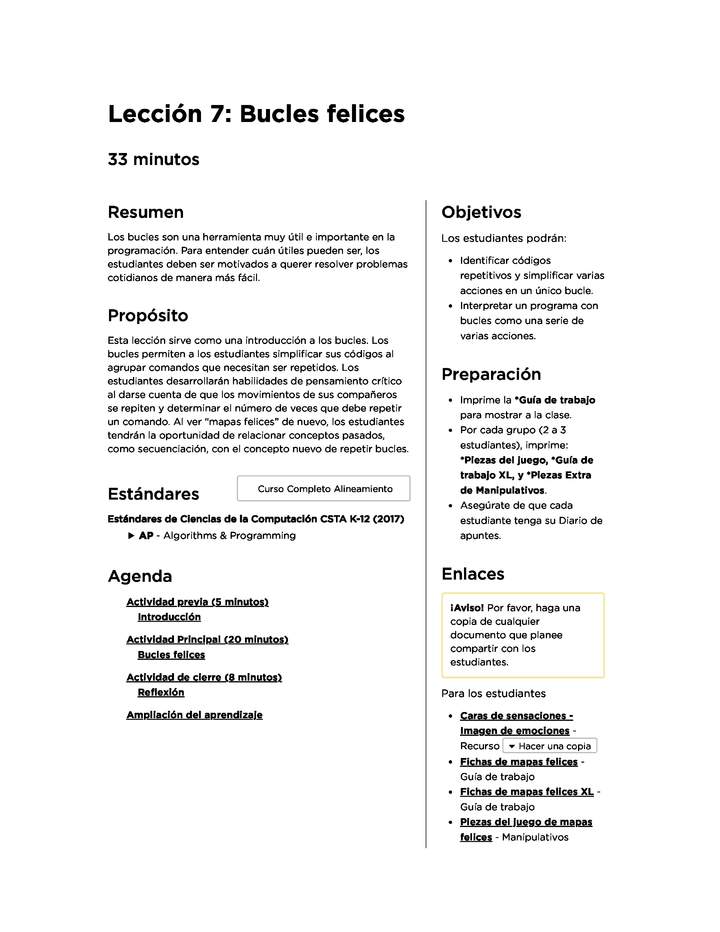 Lección 7: Bucles felices