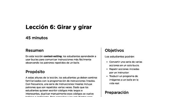 Lección 6: Girar y girar