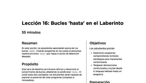 Lección 16: Bucles 'hasta' en el Laberinto