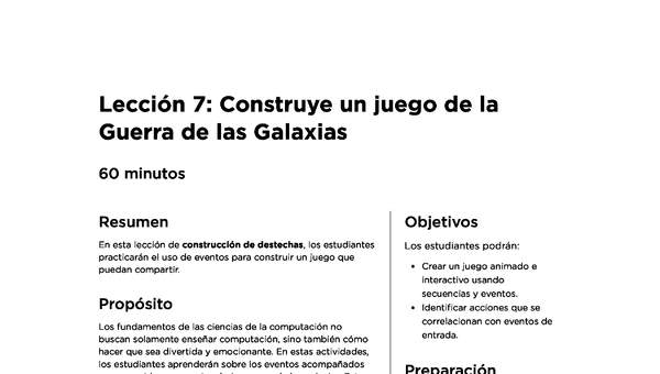 Lección 7: Construye un juego de la Guerra de las Galaxias