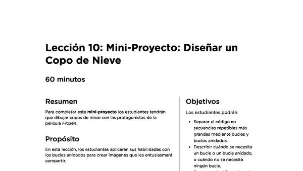 Lección 10: Mini-Proyecto: Diseñar un Copo de Nieve