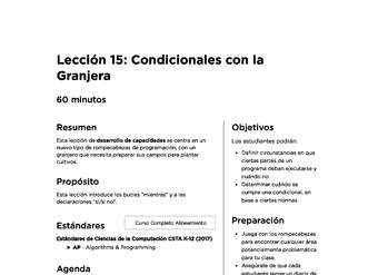 Lección 15: Condicionales con la Granjera