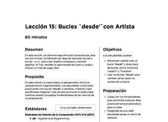 Lección 15: Bucles `desde'`con Artista