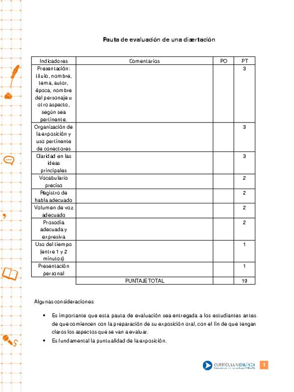 Pauta para la evaluación de una disertación