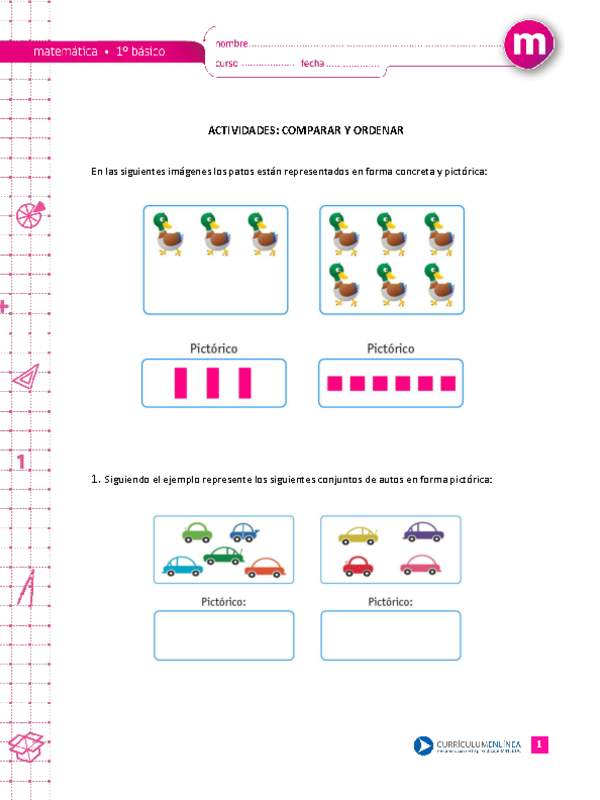 Comparar y ordenar números del 0 al 10