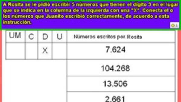 Identificar números con el dígito 3 en el lugar de las decenas