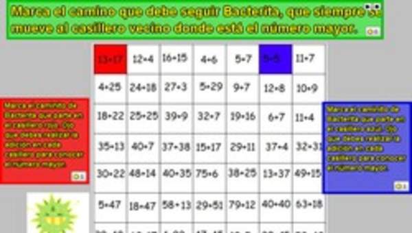 Calcular adiciones con reserva y comparar