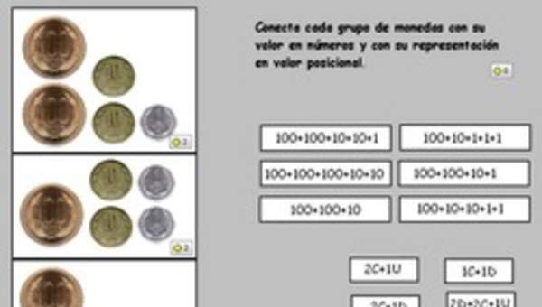 Descomponer cantidad de dinero en unidades, decenas y centenas