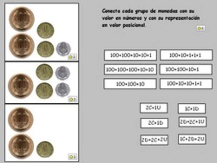 Descomponer cantidad de dinero en unidades, decenas y centenas