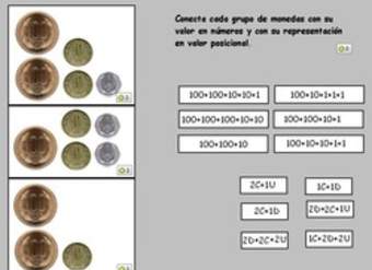 Descomponer cantidad de dinero en unidades, decenas y centenas