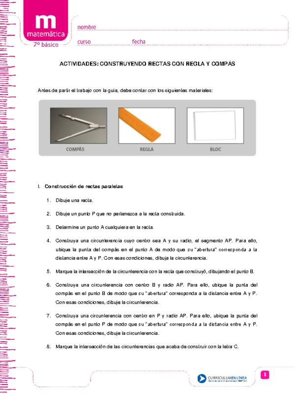Construyendo rectas con regla y compás