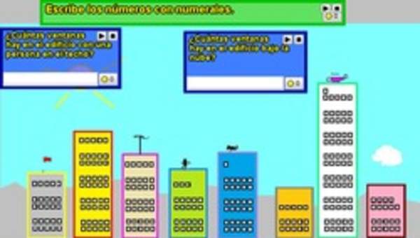 Cuenta ventanas edificio y escribe números simbólicamente (I)