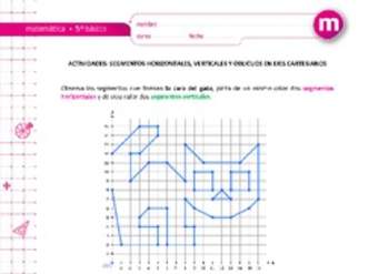 Segmentos horizontales, verticales y oblicuos en ejes cartesianos