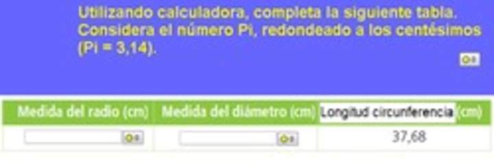 Cálculo de la medida del radio y del diámetro a partir de la medida de la longitud de una circunferencia